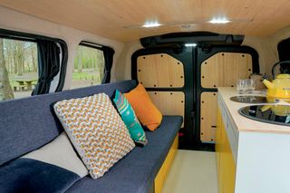 The interior of our VW ID Buzz electric campervan